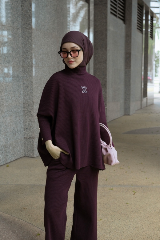 Anya Knit Set - Plum